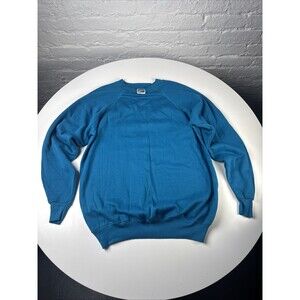Vintage 1980s Hanes Aqua Blue Crewneck Sweatshirt XL Made in USA